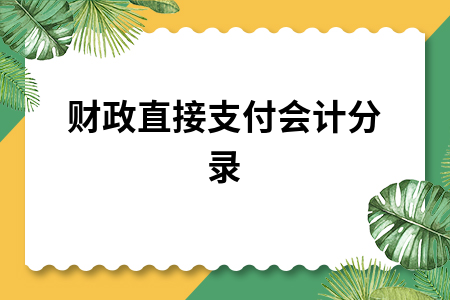 ​财政直接支付会计分录
