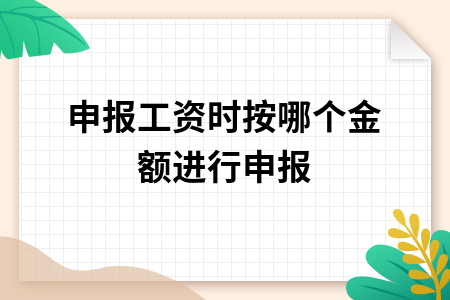 申报工资时按哪个金额进行申报 申报工资时按哪个金额进行申报